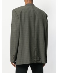 Мужской оливковый шерстяной пиджак в клетку от Balenciaga