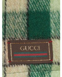 Мужской оливковый шерстяной пиджак в клетку от Gucci