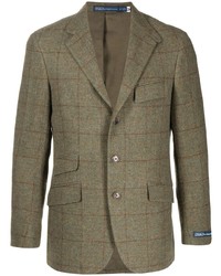 Мужской оливковый шерстяной пиджак в клетку от Polo Ralph Lauren