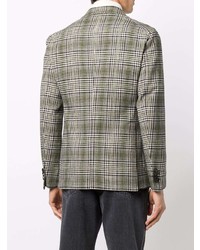 Мужской оливковый шерстяной пиджак в шотландскую клетку от Tagliatore