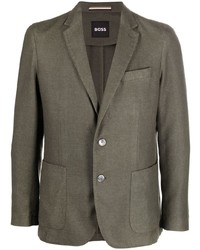 Мужской оливковый шерстяной пиджак от BOSS