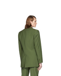 Мужской оливковый шерстяной пиджак от Tibi