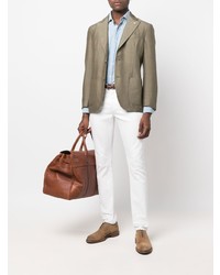 Мужской оливковый шерстяной пиджак от Lardini