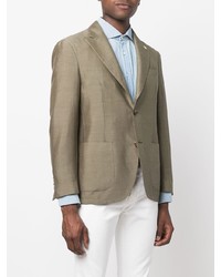 Мужской оливковый шерстяной пиджак от Lardini