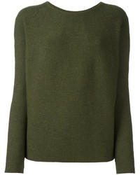 Женский оливковый шерстяной свитер от Christian Wijnants