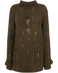 Женский оливковый шерстяной свитер от Damir Doma