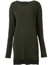 Женский оливковый шерстяной свитер от Josh Goot