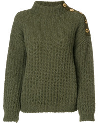 Женский оливковый шерстяной свитер от Moschino
