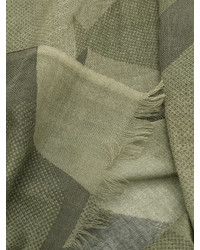 Мужской оливковый шерстяной шарф с геометрическим рисунком от Closed