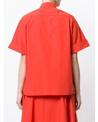 Оранжевая блуза на пуговицах от Tomas Maier