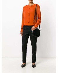 Оранжевая блуза на пуговицах от Theory
