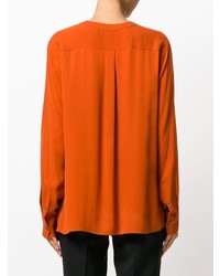 Оранжевая блуза на пуговицах от Theory