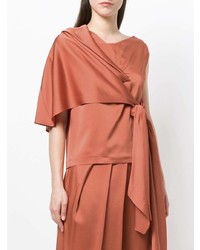 Оранжевая блуза с коротким рукавом от Chalayan