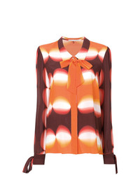 Оранжевая блузка с длинным рукавом с принтом от Marco De Vincenzo