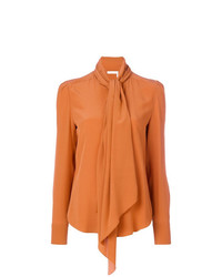 Оранжевая блузка с длинным рукавом от Chloé