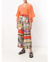 Оранжевая блузка с длинным рукавом от Etro