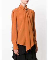 Оранжевая блузка с длинным рукавом от Chloé