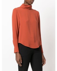 Оранжевая блузка с длинным рукавом от Societe Anonyme
