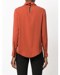 Оранжевая блузка с длинным рукавом от Societe Anonyme