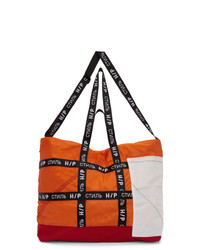 Оранжевая большая сумка из плотной ткани