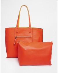 Оранжевая большая сумка от Oasis