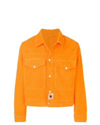 Оранжевая вельветовая куртка-рубашка