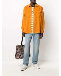 Мужская оранжевая вельветовая рубашка с длинным рукавом от Levi's