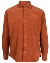 Мужская оранжевая вельветовая рубашка с длинным рукавом от Man On The Boon.