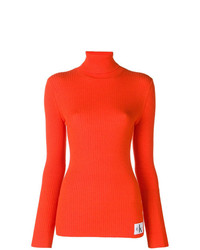 Женская оранжевая водолазка от Calvin Klein Jeans