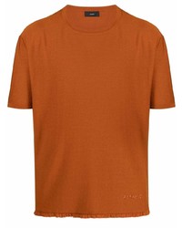 Мужская оранжевая вязаная футболка с круглым вырезом от Alanui