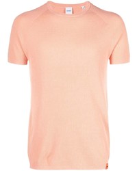 Мужская оранжевая вязаная футболка с круглым вырезом от Aspesi