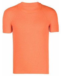 Мужская оранжевая вязаная футболка с круглым вырезом от Jacquemus