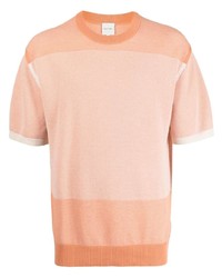 Мужская оранжевая вязаная футболка с круглым вырезом от Paul Smith