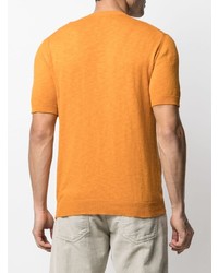 Мужская оранжевая вязаная футболка с круглым вырезом от Altea