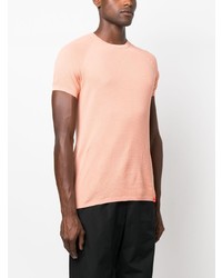 Мужская оранжевая вязаная футболка с круглым вырезом от Aspesi