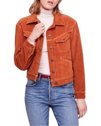 Оранжевая джинсовая куртка