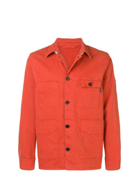 Оранжевая джинсовая куртка-рубашка