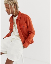 Мужская оранжевая джинсовая куртка от ASOS DESIGN