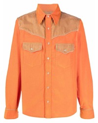 Мужская оранжевая джинсовая рубашка от Marni