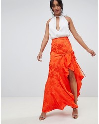 Оранжевая длинная юбка от ASOS DESIGN