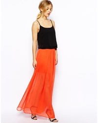 Оранжевая длинная юбка от Asos