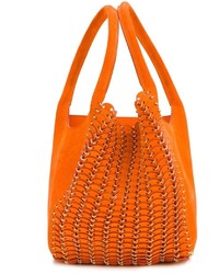 Оранжевая замшевая большая сумка от Paco Rabanne