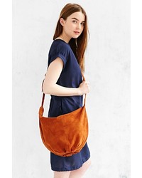 Оранжевая замшевая сумка