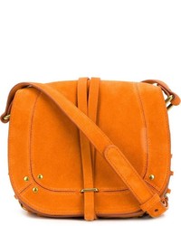 Оранжевая замшевая сумка через плечо от Jerome Dreyfuss