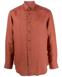 Мужская оранжевая классическая рубашка от Brioni