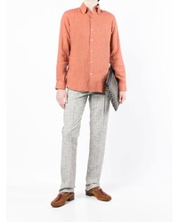 Мужская оранжевая классическая рубашка от Man On The Boon.