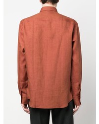 Мужская оранжевая классическая рубашка от Brioni