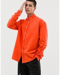 Мужская оранжевая классическая рубашка от Collusion