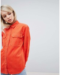 Женская оранжевая классическая рубашка от Asos