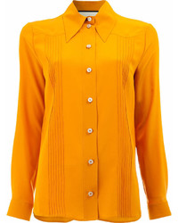 Женская оранжевая классическая рубашка от Gucci